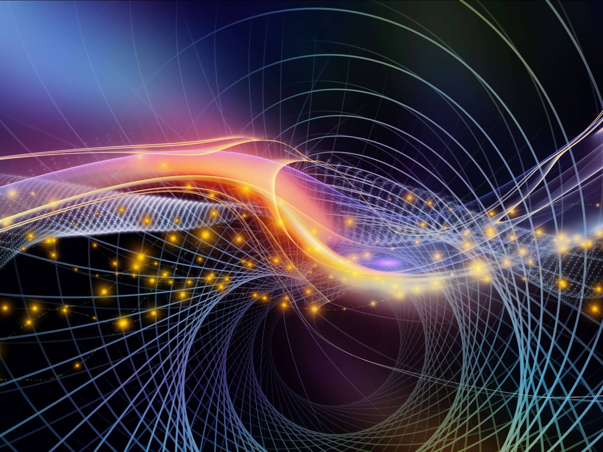 Glowing net and spirals